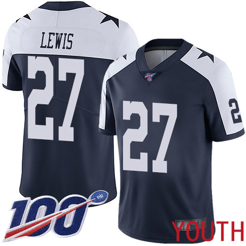 Youth Dallas Cowboys Limited Navy Blue Jourdan Lewis Alternate #27 100th Season Vapor Untouchable Throwback NFL Jersey->youth nfl jersey->Youth Jersey